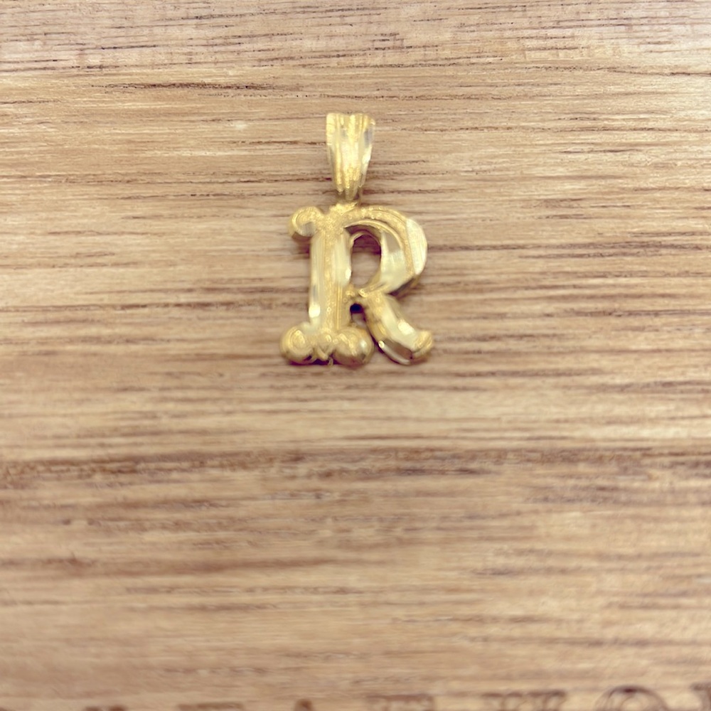 14K Gold “R” Pendant